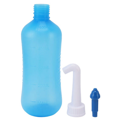 Nasal Irrigation Manual Sinus Rinse Bottle Pressure Nose Wash Cleaner for Children Adults Kids 500ml+ Single Hole Head