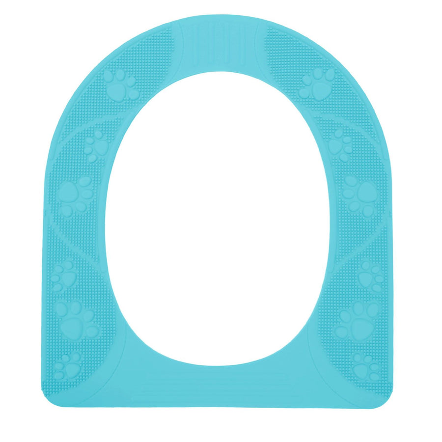 Four Season Universal Toilet Seat Cover Washable Silicone Non Slip Toilet Seat Cover Pad Sky Blue