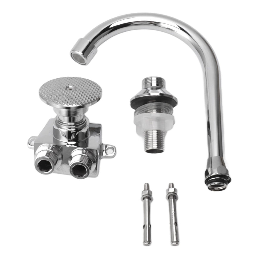 Foot Pedal Faucet Hands Free Foot Valve Flexible Hose Touchless Floor Mount Foot Control Faucet for Kitchen