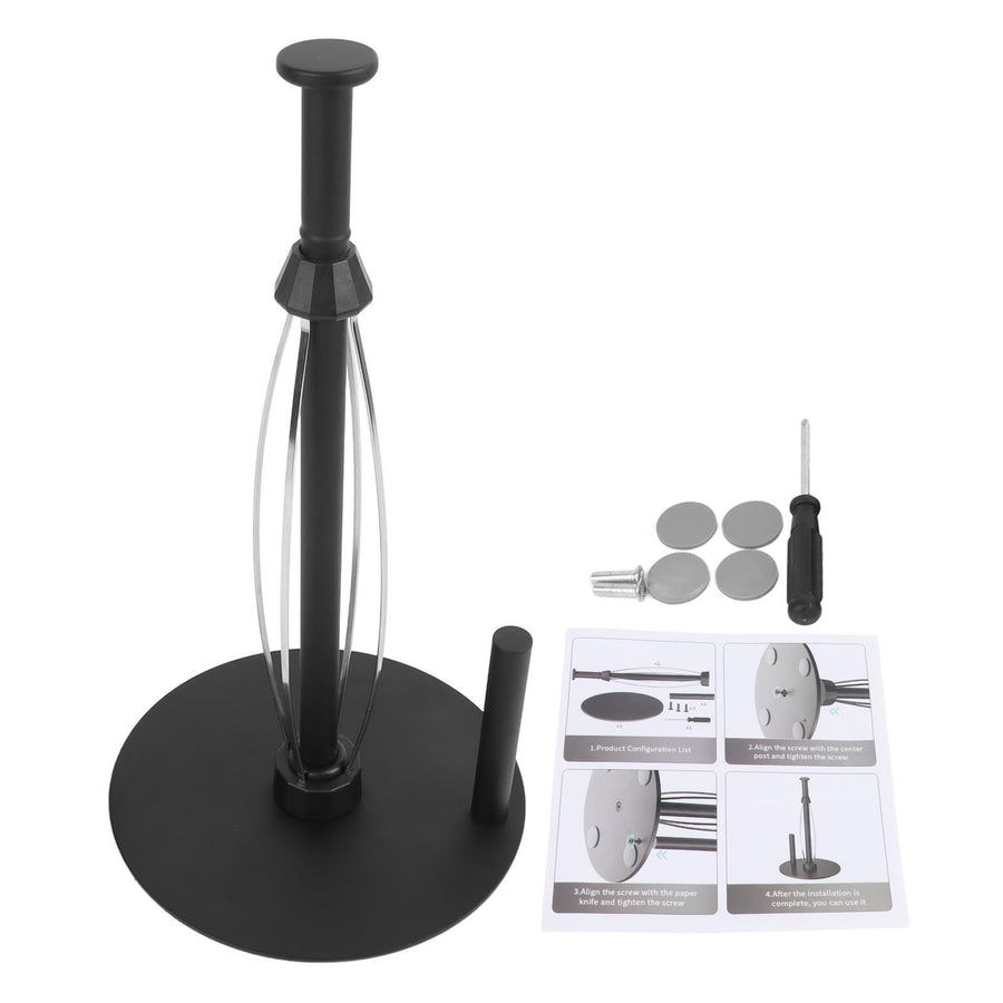 Paper Towel Holder Countertop Stainless Steel Black Perfect Tear Paper Towel Roll Holders for Bathroom Kitchen