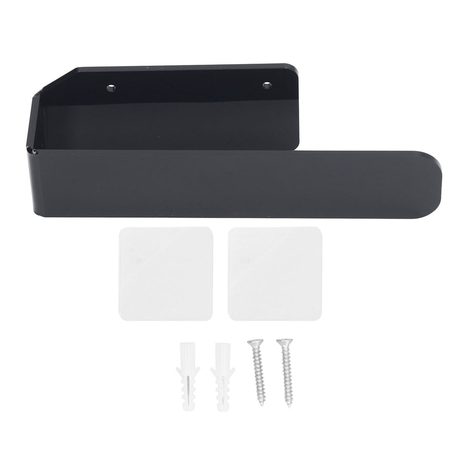 Hand Towel Holder Acrylic Modern Self Adhesive Wall Mounted Towel Bar Hanger for Bathroom Kitchen Lavatory Black