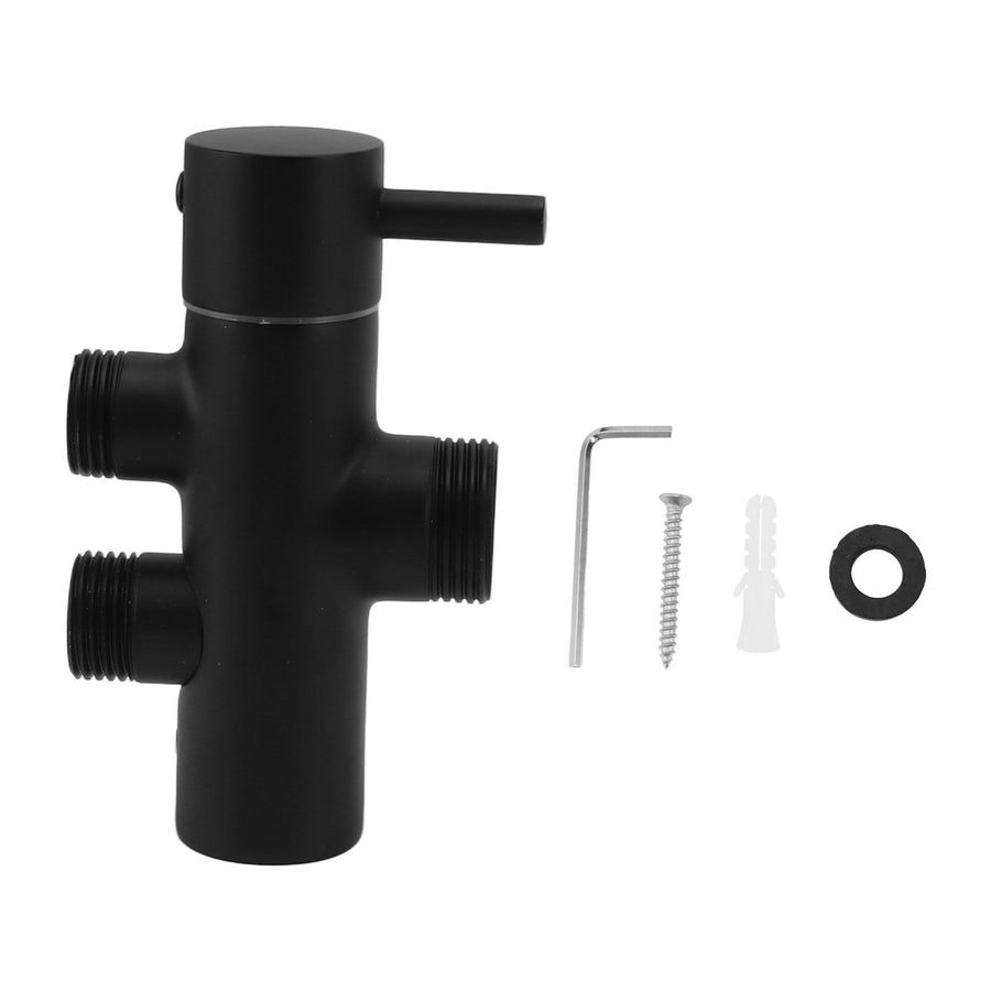 Shower Head Diverter Black Rustproof Leakproof Wall Mounted Shower Arm Diverter Valve for Toilet Sink