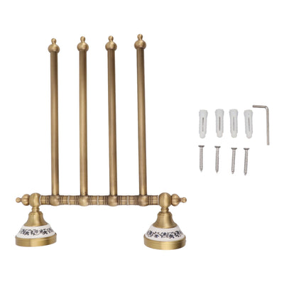 Swivel Towel Bar Antique Brass Towel Rack Rotated Towel Hanger Holder for Bathroom Four Rods