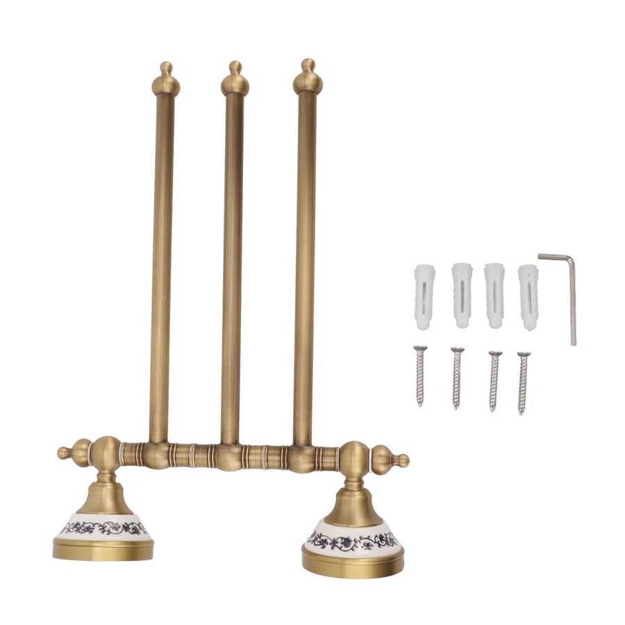 Swivel Towel Bar Antique Brass Towel Rack Rotated Towel Hanger Holder for Bathroom Three Rods