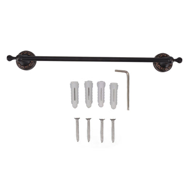 Bathroom Towel Bar 19.7in Sturdy Copper Elegant Retro Style Hand Towel Holder with Screws Hex Wrench for Home Kitchen Black