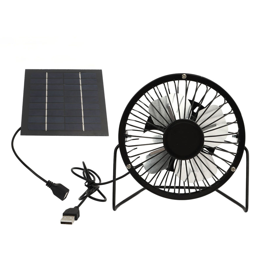 Solar Panel Powered Fan 5W USB 360 Degree Adjustable Solar Panel Greenhouse Fan for Outdoor Chicken Coop Dog House