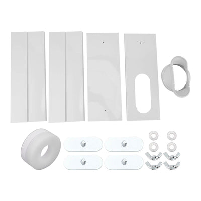 Air Conditioner Window Vent Kit PVC Easy Installation Seamless Universal Adjustable Air Conditioner Window Accessory 4 Plates for 140cm Window
