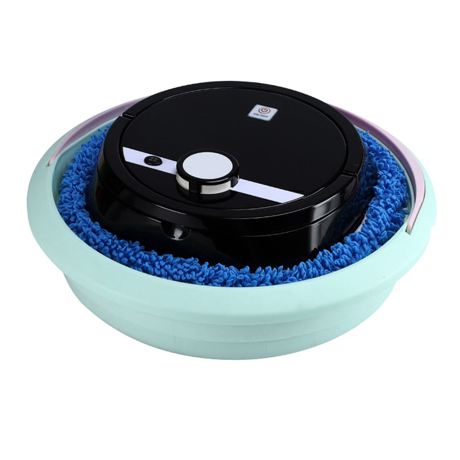 Robot Vacuum Cleaner Strong Suction Wet and Dry Use Rechargeable Robot Mop for Livingroom Bedroom Bathroom Black