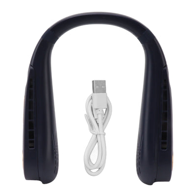 Neck Fan Bladeless USB Charging 5 Speeds Adjustable Wearable Portable Hanging Neck Fan for Outdoor Blue