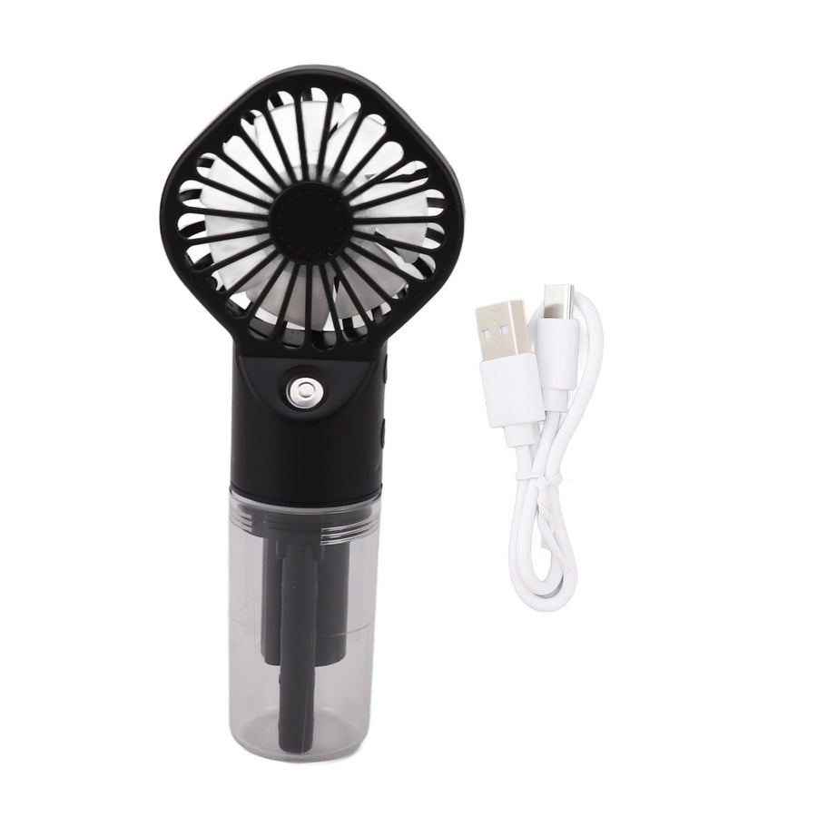 Portable Handheld Misting Fan USB Rechargeable Water Spray Mist Fan with 4 Gear Speed Black