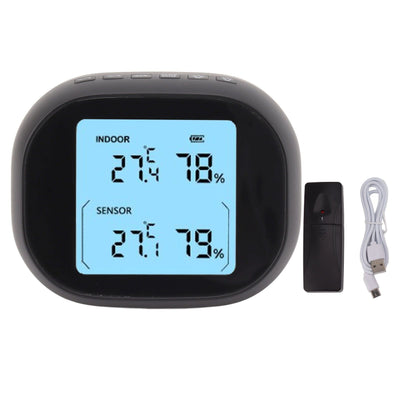 Wireless Indoor Outdoor Thermometer Black Temperature Humidity Monitor Daily High and Low Large Display Room Thermometer