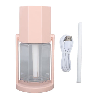 USB Desktop Humidifier Multifunctional Quiet Colorful Ambient Light Portable Small Humidifier for Car Home Bedroom Office Pink