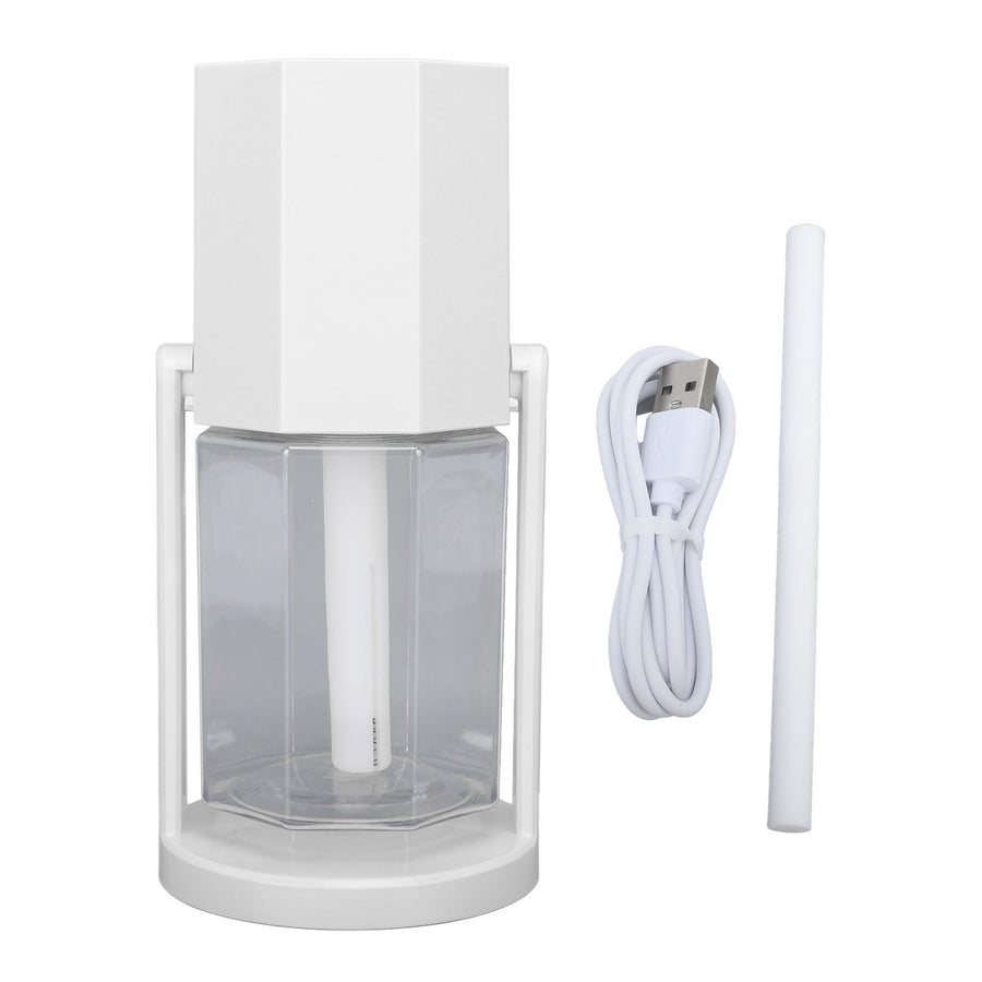 USB Desktop Humidifier Multifunctional Quiet Colorful Ambient Light Portable Small Humidifier for Car Home Bedroom Office White