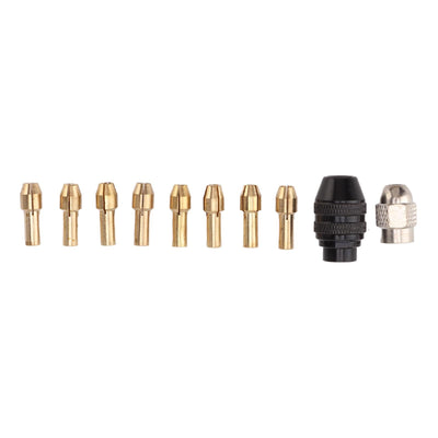 Drill Chuck Collet Set for Replacement 4485 Brass Quick Change Rotary Drill Nut Tool Set With 2 Nut 8 Brass Collet