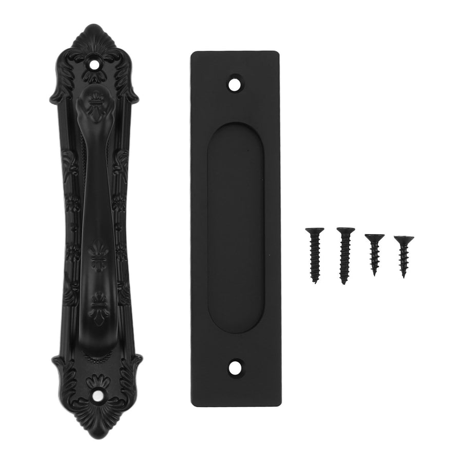 Sliding Barn Door Handle Aluminum Alloy Black Punch Free Double Sided Door Pull Handles for Gate Cabinet
