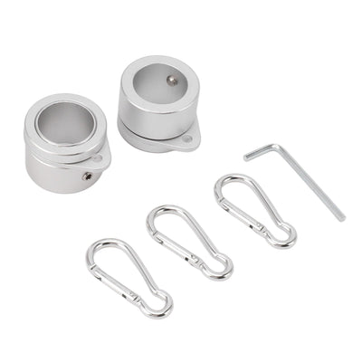 2 Pcs G3/4 Flag Pole Rings Aluminium Alloy 360° Rotating Anti Wrap Spinning Flagpole Mounting Clip Kit Silver