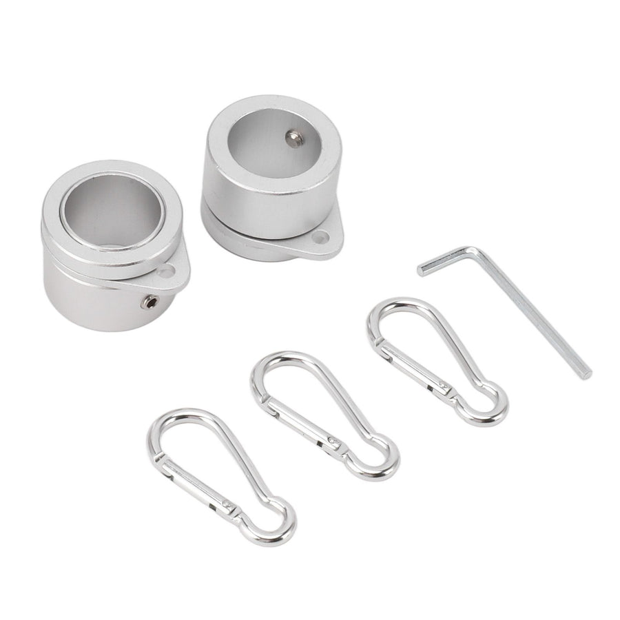 2 Pcs G3/4 Flag Pole Rings Aluminium Alloy 360° Rotating Anti Wrap Spinning Flagpole Mounting Clip Kit Silver