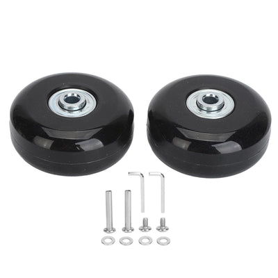 2Pcs Luggage Suitcase Replacement Wheels Universal Rubber Swivel Caster Wheels Bearings Repair Kits with Installation Tool 56x24mm / 2.2x0.9in