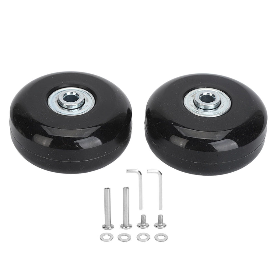 2Pcs Luggage Suitcase Replacement Wheels Universal Rubber Swivel Caster Wheels Bearings Repair Kits with Installation Tool 56x24mm / 2.2x0.9in