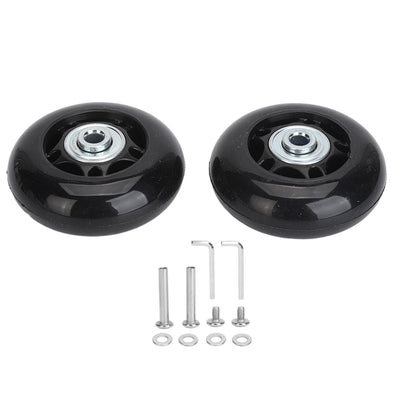 2Pcs Luggage Suitcase Replacement Wheels Universal Rubber Swivel Caster Wheels Bearings Repair Kits with Installation Tool 64x24mm / 2.5x0.9in