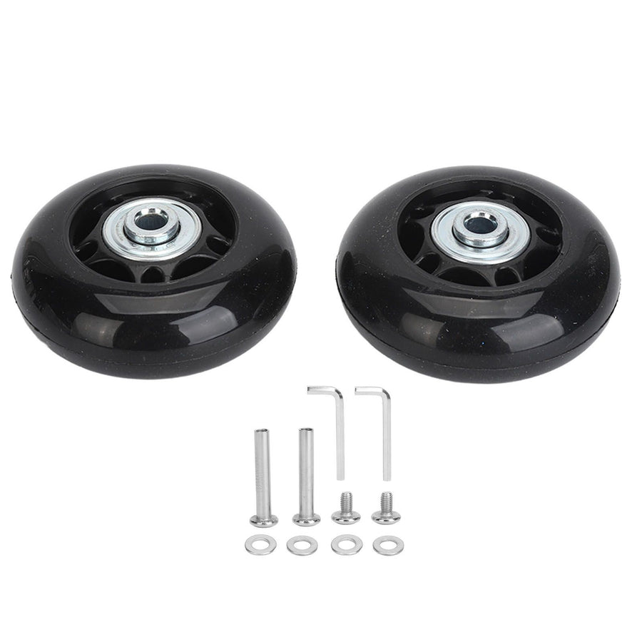 2Pcs Luggage Suitcase Replacement Wheels Universal Rubber Swivel Caster Wheels Bearings Repair Kits with Installation Tool 64x24mm / 2.5x0.9in