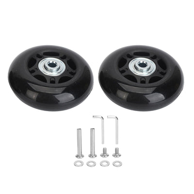 2Pcs Luggage Suitcase Replacement Wheels Universal Rubber Swivel Caster Wheels Bearings Repair Kits with Installation Tool 68x24mm / 2.7x0.9in
