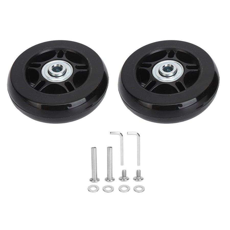 2Pcs Luggage Suitcase Replacement Wheels Universal Rubber Swivel Caster Wheels Bearings Repair Kits with Installation Tool 70x19cm / 27.6x7.5in