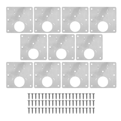 10 PCS Cabinet Hinges Repair Plate with Fixing Screws Thicken Stainless Steel Cupboard Door Hinge Repair Plate Kit for Home
