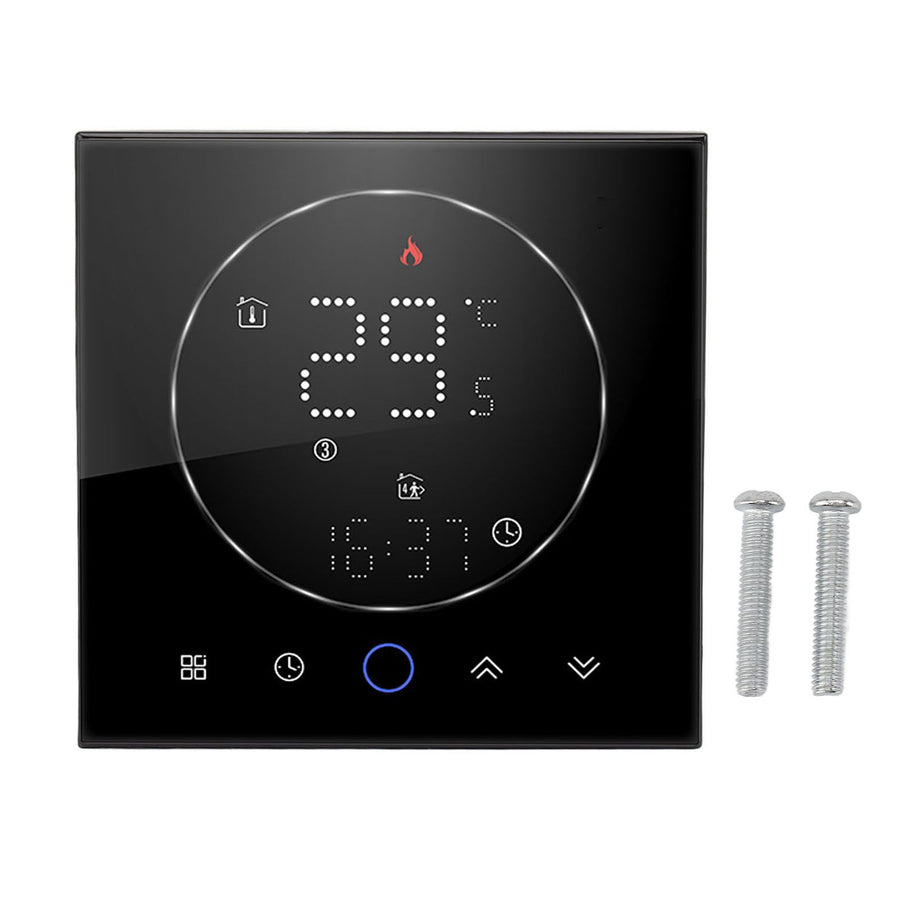 Wireless Smart Thermostat for Home Accurate Programmable Thermostat Wall Mounted Boiler Thermostat AC95‑240V Square Black