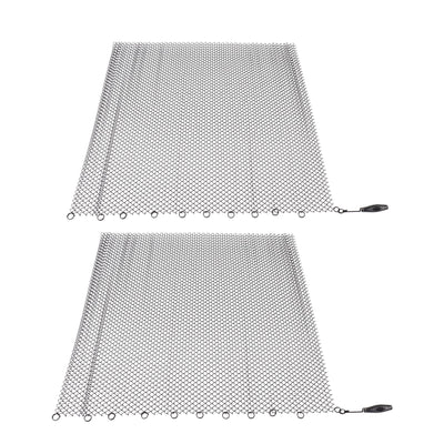 Fireplace Mesh Screen Curtain 2 Wide Panels Hanging Replacement Screens for Home Wood Burning Fireplace Black 24x20in