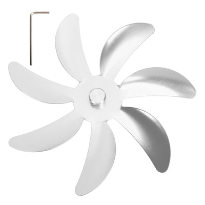 Stove Fan Aluminum Alloy Blade 7 Blades Easy Installation Universal Fireplace Fan Blade Replacement for Fireplace Fan Silver