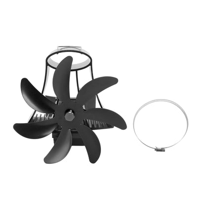 Wood Stove Fan Pipe Fireplace Fan 7 Blades Stove Fan On Chimney Silent Motors Heat Powered Wood Stove Fan Magnetic Wall Mount Black