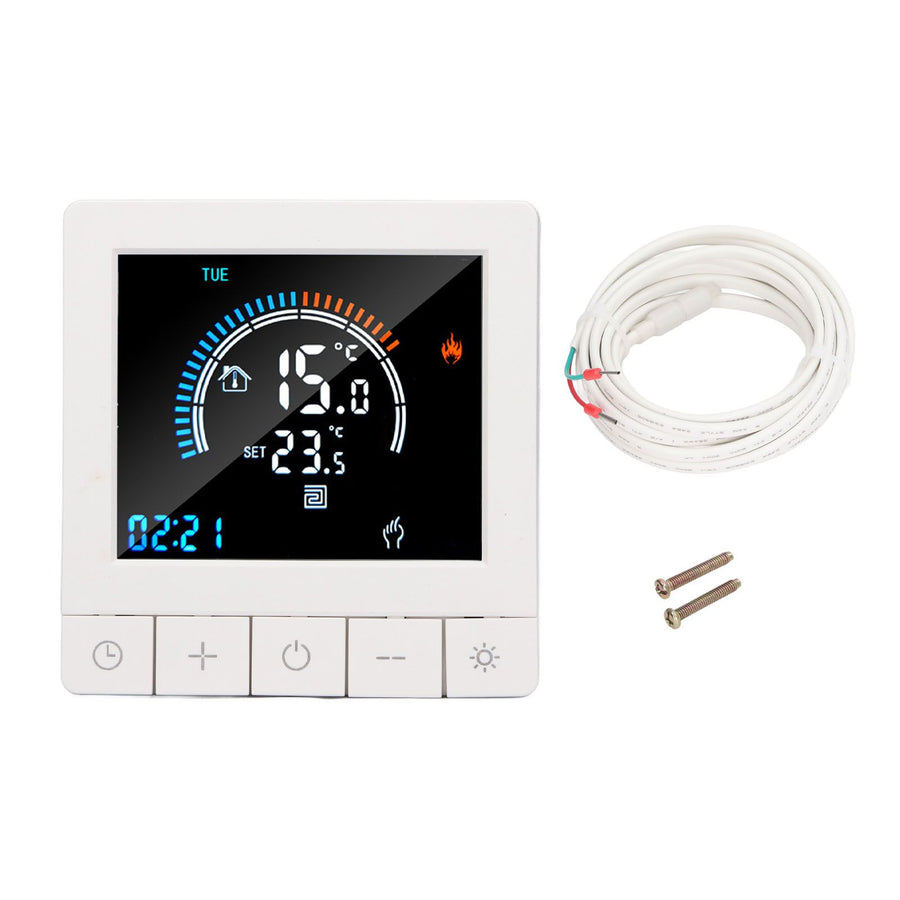 Programmable Smart Thermostat Electric Heating Smart Thermostat Digital LCD Display Temperature Controller for Home Hotels AC 90V‑240V 16A Regular Style