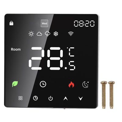 16A Smart Thermostat LCD Color Touchscreen PC Programmable Electric Heating Thermostat for Home Hotel Office AC 90 to 240V Without WiFi