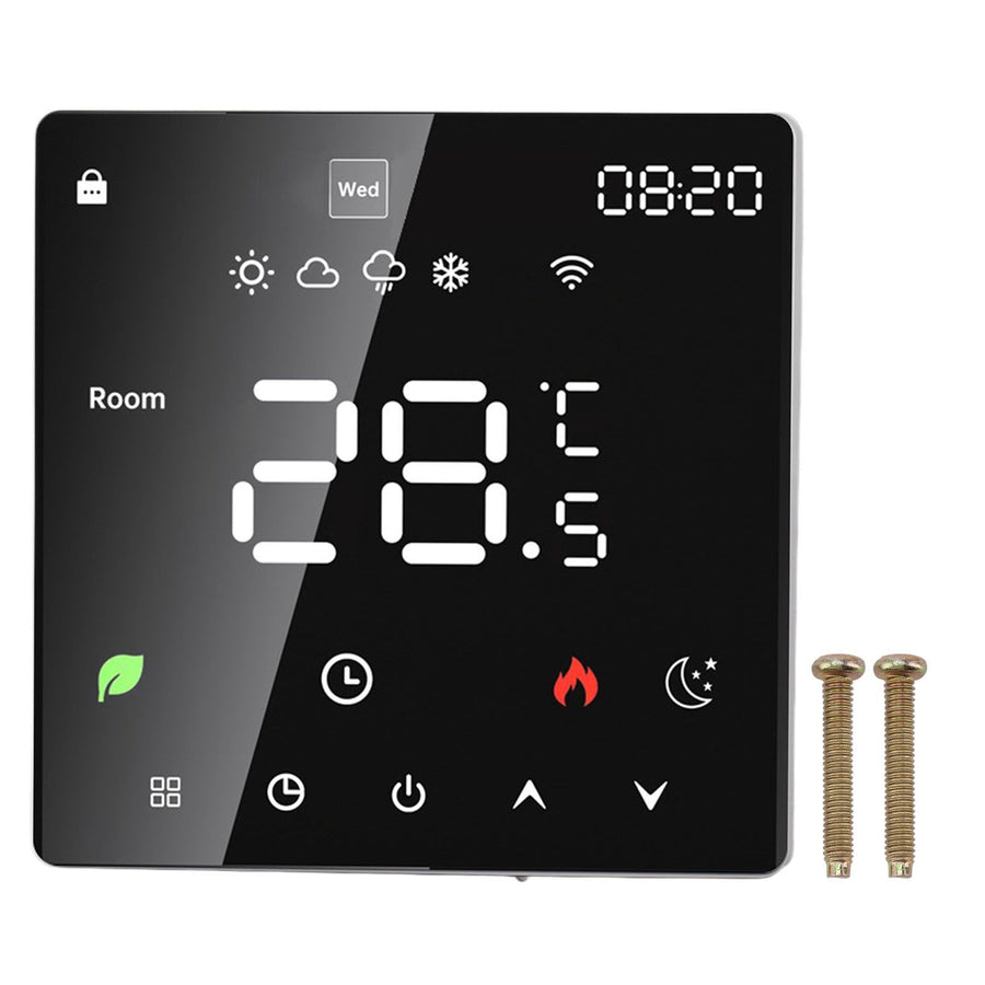 16A Smart Thermostat LCD Color Touchscreen PC Programmable Electric Heating Thermostat for Home Hotel Office AC 90 to 240V Without WiFi