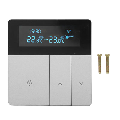 16A Smart Color Thermostat Programmable Smart Electric Heating Thermostat for Home Offices Shopping Malls Hotels AC 90V‑240V Gray WiFi Style