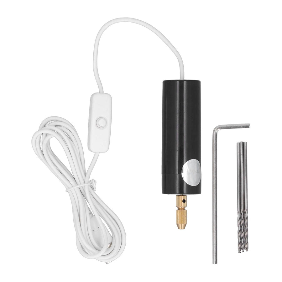 Electric Mini Hand Drill Set Mini Hand Drill with Drill Bits Hexagonal Wrench for Arts Crafts DIY Jewelry Pendant Making