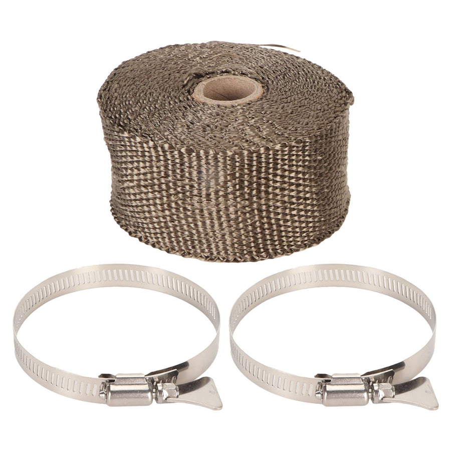 Fireproof Pipe Wrap Pipe Insulation Webbing Anti Scald Chimney Protective Wrap with 2 Clips for Furnace Tube Motorcycle Exhaust Pipes