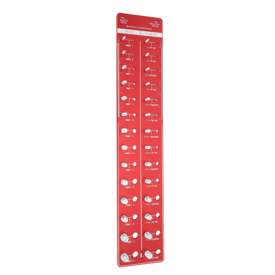 Bolt and Nut Identifier Gauge 10B21 Carbon Steel High Accuracy Nut and Bolt Thread Checker for Detecting Fixed Bolts Red 55x11cm