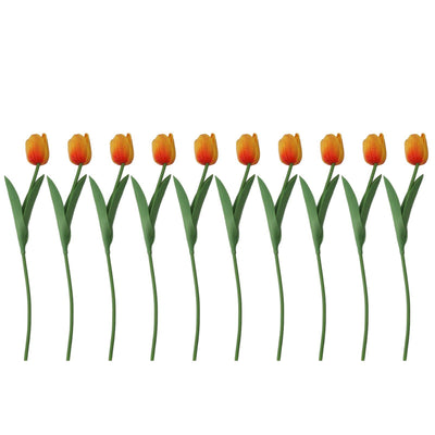 10PCS Artificial Tulips Real Touch PU Tulips Flowers for Wedding Bouquet Home Party Office Decor Orange
