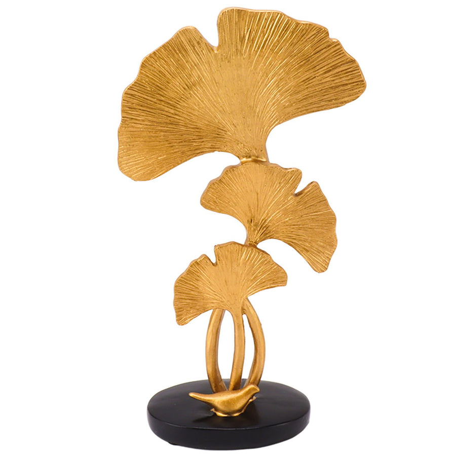 Leaf Decoration Resin Anti Slip Anti Fade Modern Desktop Leaves Ornament Model for Living Room Hallway Gold