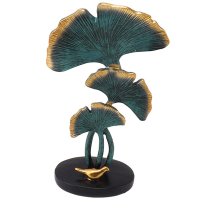 Leaf Decoration Resin Anti Slip Anti Fade Modern Desktop Leaves Ornament Model for Living Room Hallway Blue