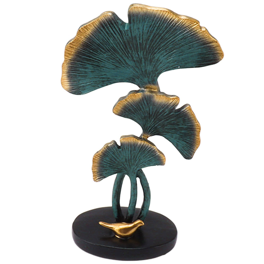 Leaf Decoration Resin Anti Slip Anti Fade Modern Desktop Leaves Ornament Model for Living Room Hallway Blue