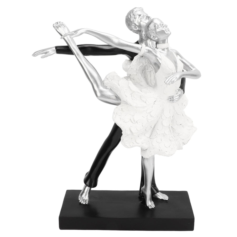 Couple Dancing Sculpture Modern Simple Innovative Resin Hand Crafted Couple Dancing Abstract Statue Silver Ballet Dance for Two People