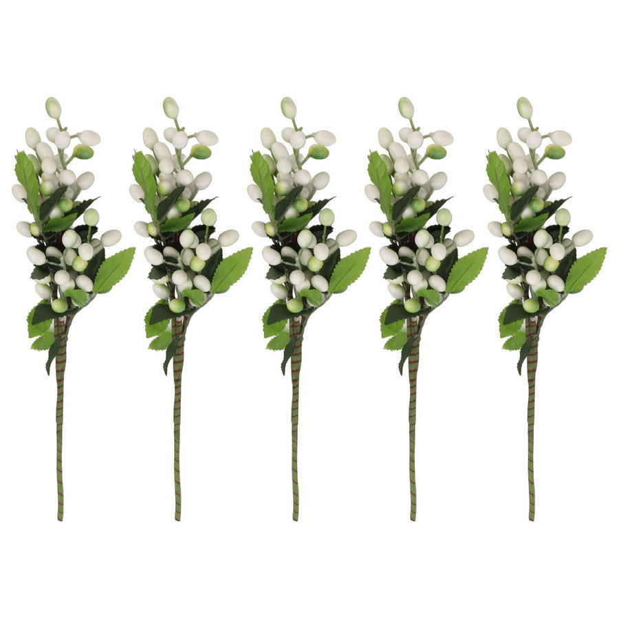 5PCS Artificial Berries Artificial Pip Berry Stems Decoration for Living Room Office White