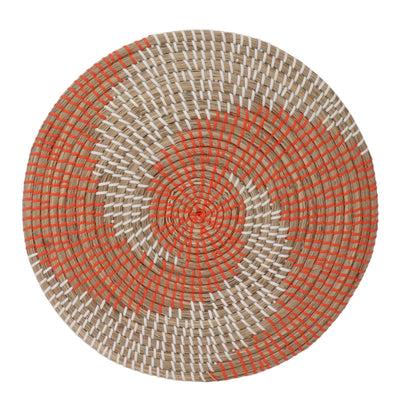 40CM Woven Wall Basket Decor Handmade Seagrass Versatile Bowl Insulation Hook Design Hanging Wall Decor for Living Room