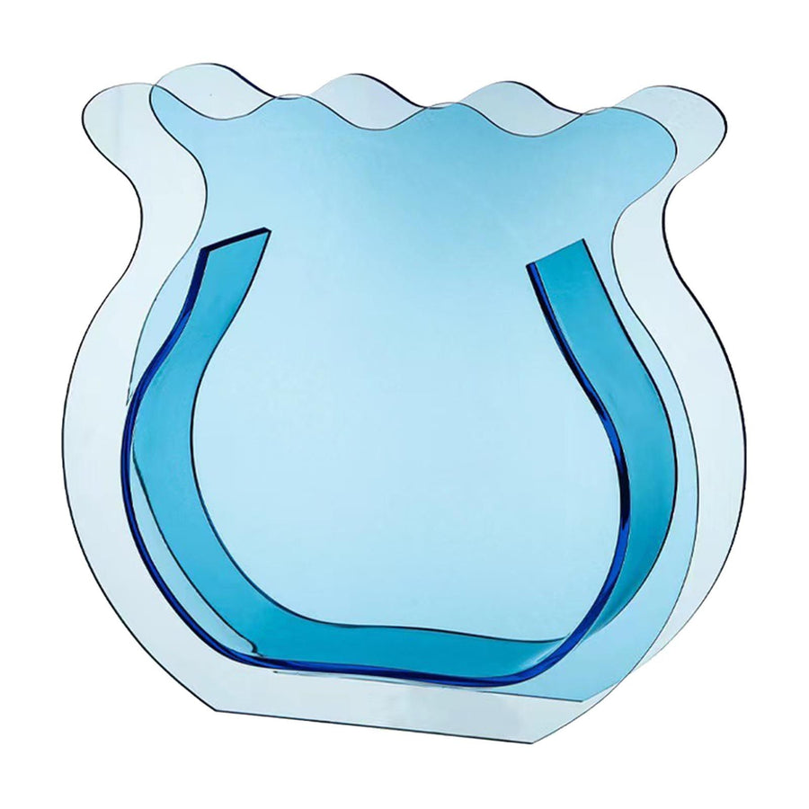 Fish Tank Vase Transparent Thickened Acrylic Smoothing Simple Modern Small Fish Tank for Family Office Dormitory Transparent Blue