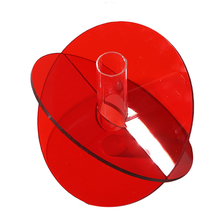 Acrylic Geometric Flower Vase Fine Detail Easy To Clean Acrylic Geometric Minimalist Vase for Living Room Table Disc Red 90g 15x13x2cm