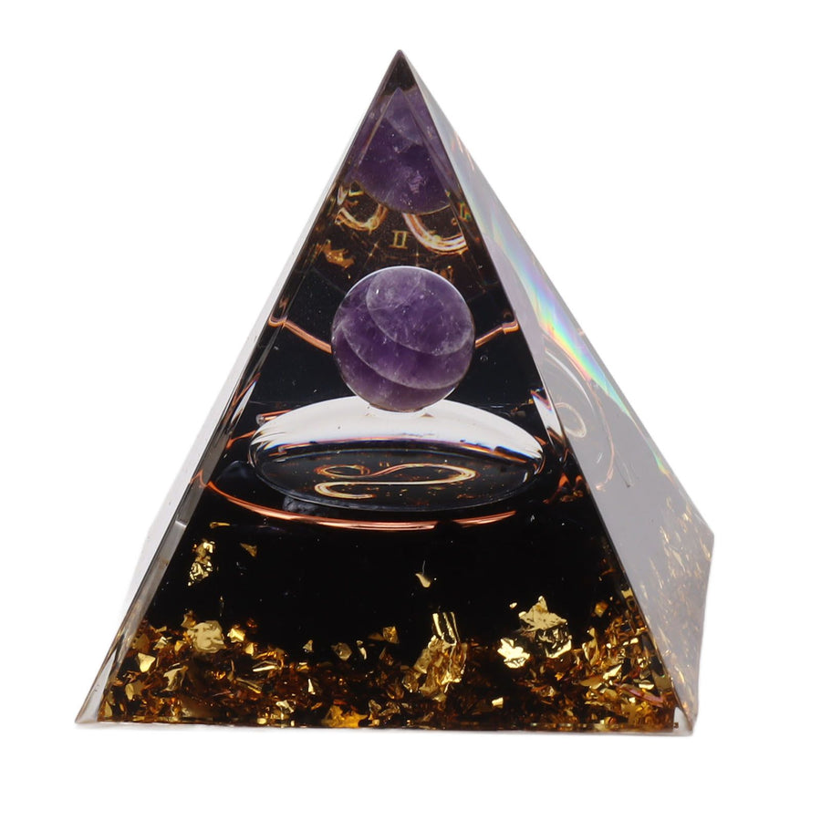 5cm Orgonite Pyramid for Positive Energy Healing Crystal Pyramid Meditation Orgonite Pyramids Chakra Zodiac Energy Generator Leo