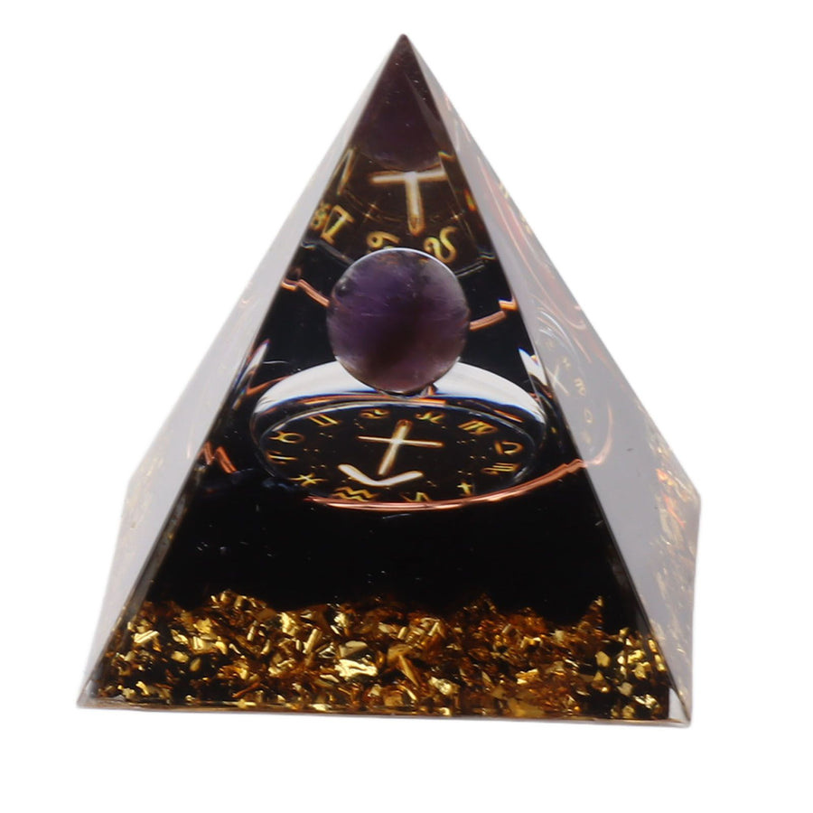 5cm Orgonite Pyramid for Positive Energy Healing Crystal Pyramid Meditation Orgonite Pyramids Chakra Zodiac Energy Generator Sagittarius